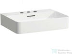Laufen Val SaphirKeramik 55x42 cm-es mosdó 3 csaplyukkal, LCC bevonattal, fehér H8102824001081 (H8102824001081)