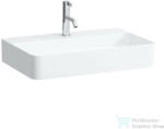 Laufen Val SaphirKeramik 65x42 cm-es mosdó 1 csaplyukkal, túlfolyó nélkül, LCC Active bevonattal, fehér H810284A001111 (H810284A001111)