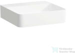 Laufen Val SaphirKeramik 45x42 cm-es csiszolt aljú mosdó csaplyuk és túlfolyó nélkül, LCC bevonattal, fehér H8162804001121 (H8162804001121)