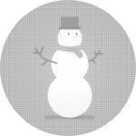  PontPöttyöző - Magányos hóember Méret: 50x50cm, Keretezés: Kerek keret, Szín: Fekete
