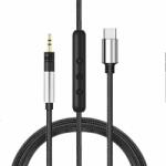 PadForce Cablu audio cu Microfon PadForce pentru casti Sennheiser Momentum 1.0, 2.0, 3.0, 4.0, HD1, conector Type-C, Lungime 1.50m