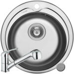 Pyramis Set Pyramis Chiuveta Inox KIBA LN & baterie FIDO crom (100053801FC)