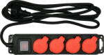 TOYA Prelungitor Prelungitor cu 4 locasuri, YT-81241, lungime cablu 3m, max 3500W, cu impamantare, IP44 (YT-81241) - pcone
