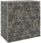 vidaXL Габионна стена с капаци, поцинкована стомана, 100x60x100 см (147813)