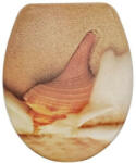 Panitalia Lecsapódásgátlós duroplast WC ülőke bézs kagylós mintás, rozsdamentes fémzsanérral (899786)