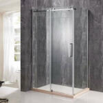 Diplon 120x80 cm fényűző tolóajtós aszimmetrikus zuhanykabin, 8mm edzett áttetsző üveggel, 195 cm magas (BR6610-120)