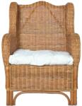 vidaXL Canapea cu pernă, maro deschis, ratan natural și in (325465) Canapea