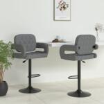 vidaXL Scaune de bar, 2 buc. , gri deschis, material textil (335617)