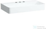 Laufen Val SaphirKeramik 75x42 cm-es csiszolt aljú mosdó 3 csaplyukkal, túlfolyó nélkül, LCC bevonattal, fehér H8162854001581 (H8162854001581)
