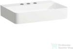 Laufen Val SaphirKeramik 60x42 cm-es csiszolt aljú mosdó 3 csaplyukkal, túlfolyó nélkül, LCC bevonattal, fehér H8162834001581 (H8162834001581)