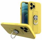 Hurtel Ring Case szilikon tok ujjmarkolattal és állvánnyal iPhone 11 Pro készülékhez sárga színben (H-75669)