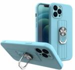 Hurtel Ring Case szilikon tok ujjmarkolattal és állvánnyal iPhone 11 Pro készülékhez világoskék színben (H-75670)