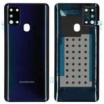 Samsung GH82-22780A Gyári Samsung Galaxy A21S, Fekete akkufedél hátlap, burkolati elem, kamera lencse (GH82-22780A)