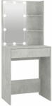  Vidaxl betonszürke fésülködőasztal LED-del 60x40x140 cm 808832
