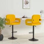 vidaXL Scaune de bar, 2 buc. , galben muștar, material textil (335624)