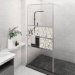 vidaXL Paravan duș walk-in cu raft crom 100x195 cm sticlă ESG/aluminiu (3185502)