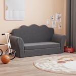 vidaXL Canapea pentru copii cu 2 locuri, antracit, pluș moale (341877) Canapea