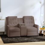vidaXL Fotoliu rabatabil cu 2 locuri/suport pahar, gri taupe, textil (3084270)