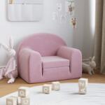 vidaXL Canapea pentru copii, roz, pluș moale (341802) Canapea