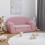 vidaXL Canapea pentru copii cu 2 locuri, roz, pluș moale (341784) Canapea