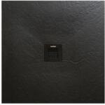 AREZZO design SOLIDSoft zuhanytálca 90x90 cm, FEKETE színazonos lefolyóval AR-9090B (AR-9090B)