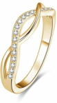  Beneto Aranyozott ezüst kristály gyűrű AGG192 (Kerület 50 mm)