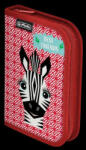 Herlitz Penar echipat, 34 piese, cu 2 clape, dimensiune 13, 5 x 19, 5 x 3, 5 cm, motiv cute animals zebra (9491780) Penar