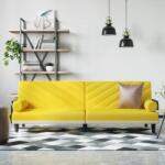 vidaXL Canapea extensibilă cu cotiere, galben deschis, textil (351935) Canapea
