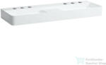 Laufen Val SaphirKeramik 120x42 cm-es mosdó 3 csaplyukkal, túlfolyó nélkül, félig száraz zónával, LCC Active bevonattal, fehér H814282A001581 (H814282A001581)