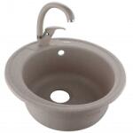 Inter Ceramic Кухненска мивка icgsf 8252 sand, гранит, едно корито, със сифон, 49х25см (8252 sand) Мивка за вграждане