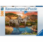 Ravensburger Puzzle Zebre La Apa, 500 Piese (RVSPA17376) - ejuniorul Puzzle
