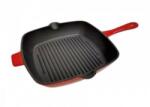 Magic home Tigaie grill, fonta, patrata, 27x27 cm, Enamel Line, Magic Home