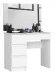 Artool Masa de toaleta/machiaj, 4 sertare stanga, cu oglinda, alb, 90x50x77/142 cm