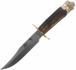 MUELA 160mm blade, stag deer handle, brass guard and Lion head cap LION-16BF (LION-16BF)