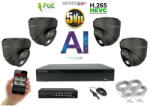  MS - AI IP Dóm kamerarendszer 4 kamerával switchel 5 Mpix GD - 6371K4B