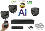  MS - AI IP Dóm kamerarendszer 3 kamerával switchel 5 Mpix GD - 6371K3B