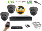  MS - IP Dóm kamerarendszer 3 kamerával switchel 5 Mpix GD - 6081K3B