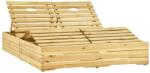 vidaXL Șezlong dublu cu perne albastru regal, lemn de pin tratat (3065994)