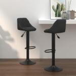 vidaXL Scaune de bar, 2 buc. , negru, catifea (335346)