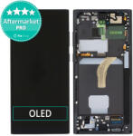 Samsung Galaxy S22 Ultra S908B - Ecran LCD + Sticlă Tactilă + Ramă (Phantom Black) OLED, Phantom Black