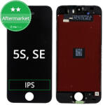 Apple Ecran pentru iPhone 5S, SE, Black, Sticlă tactilă cu ramă, Black