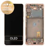 Samsung Galaxy S20 FE G780F - Ecran LCD + Sticlă Tactilă + Ramă (Cloud Orange) - GH82-24219F, GH82-31328F, GH82-31329F, GH82-24220F Genuine Service Pack, Cloud Orange