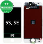 Apple Ecran pentru iPhone 5S, SE, White, Sticlă tactilă cu ramă, White