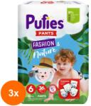 pufies Set 3 x 36 Scutece-Chilotel Pufies Pants Fashion and Nature Extra Large, Marimea 6, 15+ kg (ROC-3xFIMPFSC147)