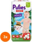 pufies Set 3 x 44 Scutece-Chilotel Pufies Pants Fashion and Nature Maxi, Marimea 4, 9-15 kg (ROC-3xFIMPFSC145)