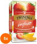 TWININGS Set 5 x Ceai Twinings Infuzie Capsuni si Mango, 20 x 2g