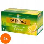 TWININGS Set 4 x Ceai Twinings Verde cu Aroma Lamaie, 25 x 1.6 g