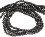  Spinel Negru Rondel Fatetat 2x3mm Margele Pietre Semipretioase pentru Bijuterii - AB