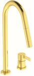 Ideal Standard Baterie bucatarie cu dus extactibil Ideal Standard Gusto 242 auriu periat 2 tipuri de jet (BD424A2) - neakaisa
