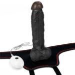 Lovetoy Strap On cu Vibratii Lovetoy Vibrating Easy Black 7.5 inch